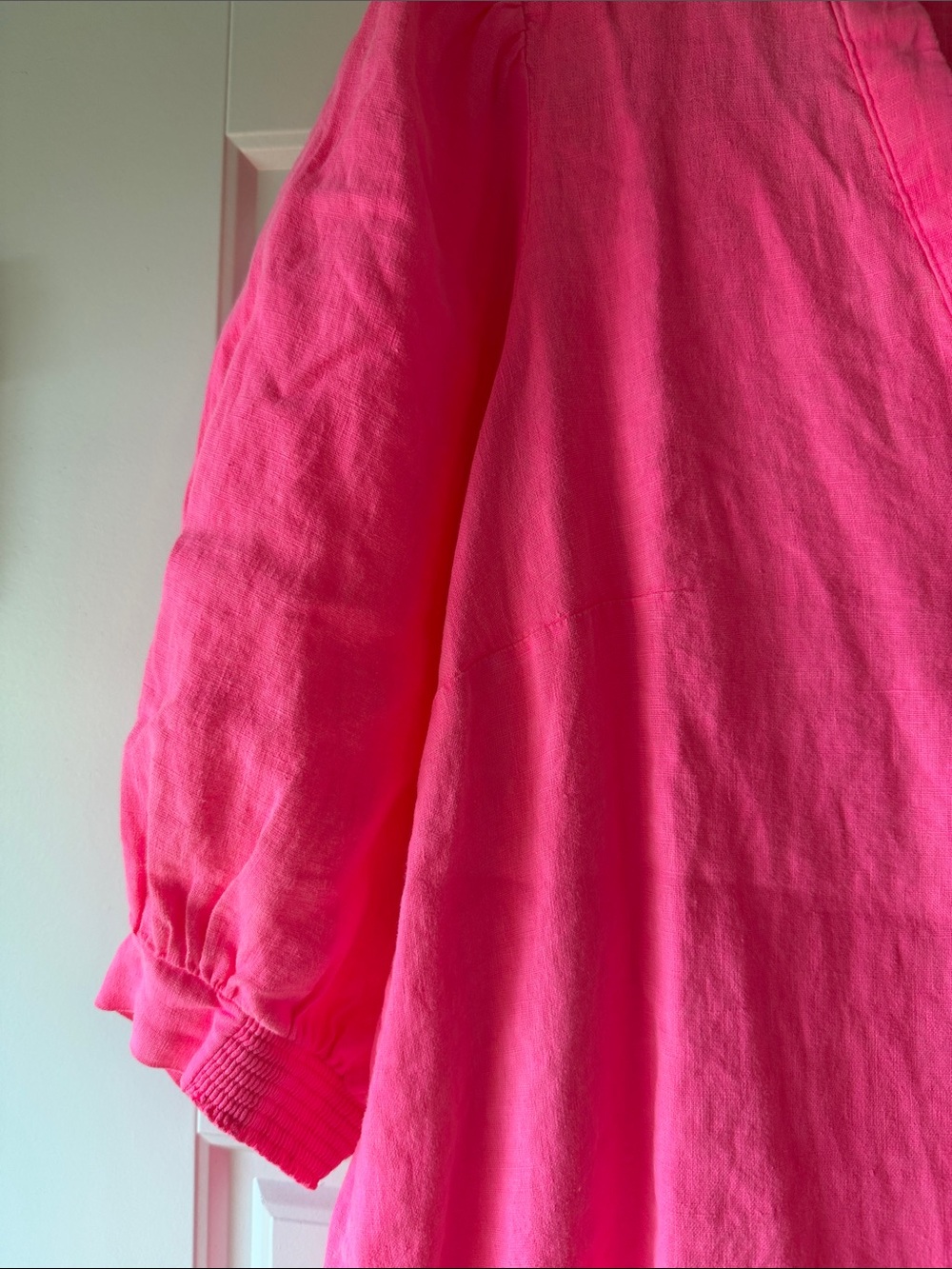 Lilly Pulitzer Neon Pink V-Neck Tunic Blouse - Picture 3 of 5